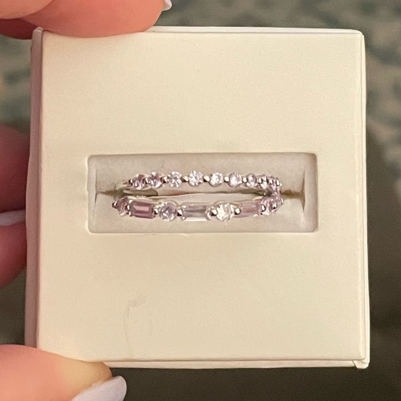 Sterling silver double ring set - Picture 1 of 1